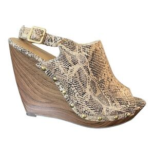 Snake skin wedge platform heel